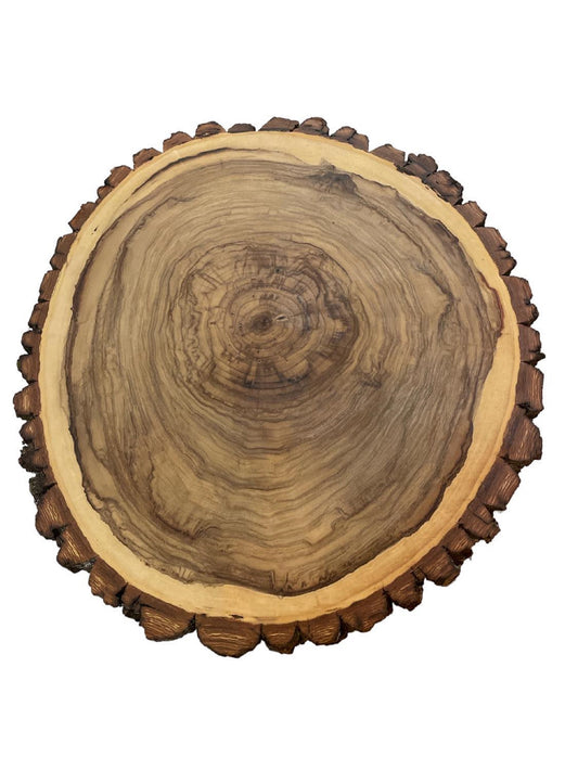 Rustic Lazy Susan Hand Crafted with Log Slices with Bark Turn Table