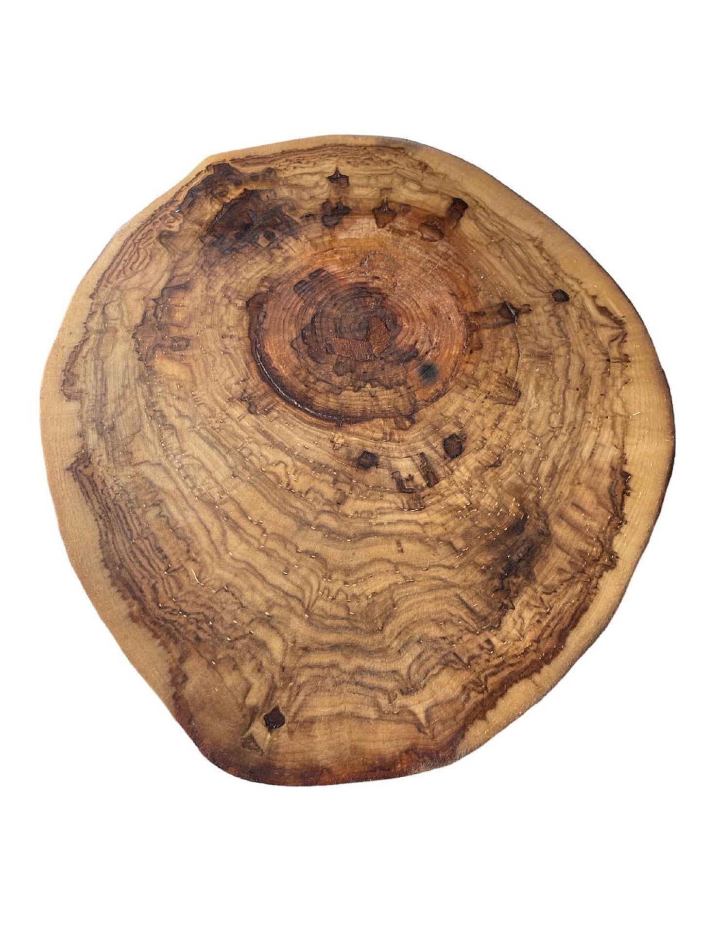 Rustic Lazy Susan Hand Crafted with Log Slices No Bark Turn Table