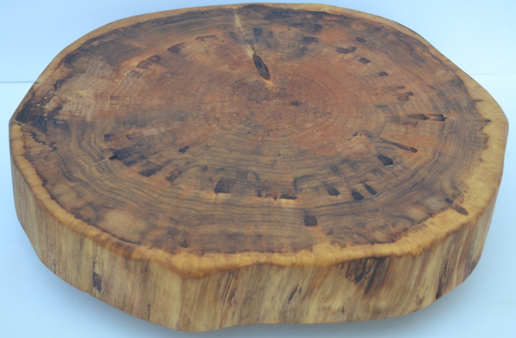 Rustic Lazy Susan Hand Crafted with Log Slices No Bark Turn Table