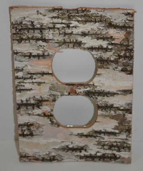 Birch Bark -No Sticks-Switch Plate, Receptacle and Rocker Plate Covers