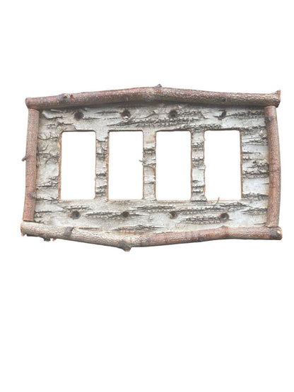 Birch Bark Switch Plate, Receptacle and Rocker Plate with Sticks