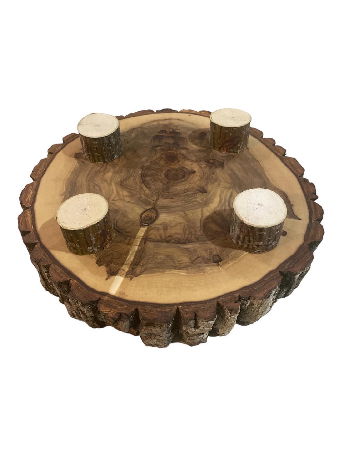 Rustic Wood Slab, Charcuterie boards, Cutting Boards, Cake Stands, Serving Platters or Center Pieces With Bark