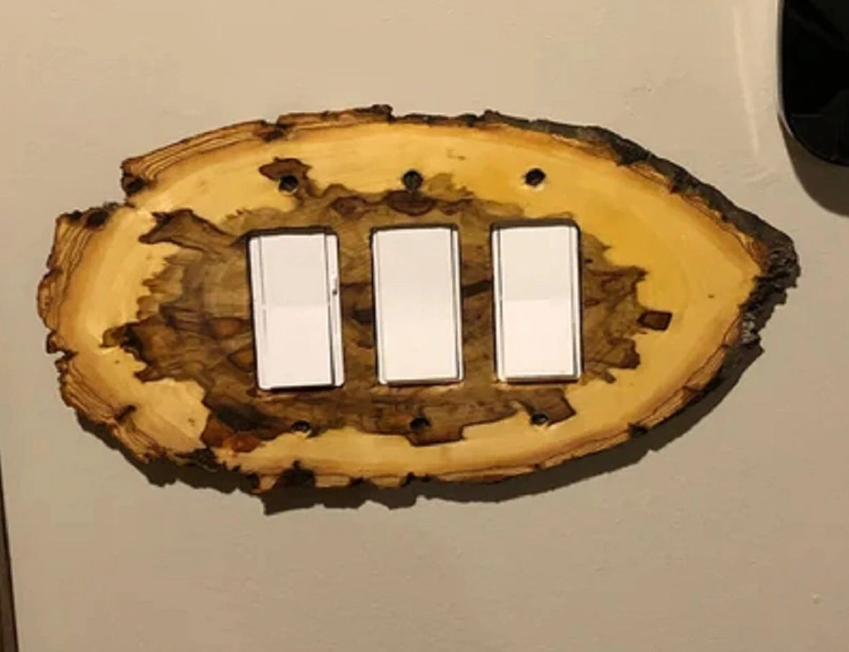 Log Slice Switch Plates, Toggle, Rocker/GFI & Receptacle/Duplex Covers