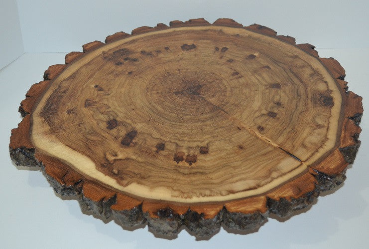 Rustic Lazy Susan Hand Crafted with Log Slices with Bark Turn Table