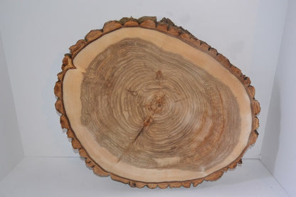 Log Slice Slab for Charcuterie board, Cake Stand, Cutting Board, Food Serving, or Center Piece, NO Legs, With Bark