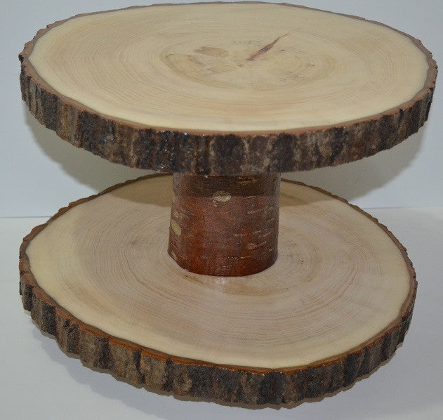 Lazy Susan Double Tier Log Slices 11" to 15 1/2" Diameter