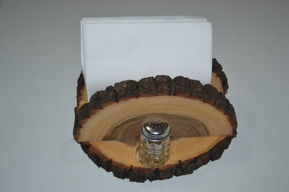 Rustic Log Slice Napkin Holder