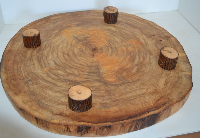 Rustic Log Slice Charcuterie board, Cutting Board, Cake Stand, Serving Platter or Center Piece Live Edge No Bark