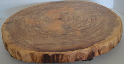 Rustic Log Slice Charcuterie board, Cutting Board, Cake Stand, Serving Platter or Center Piece Live Edge No Bark