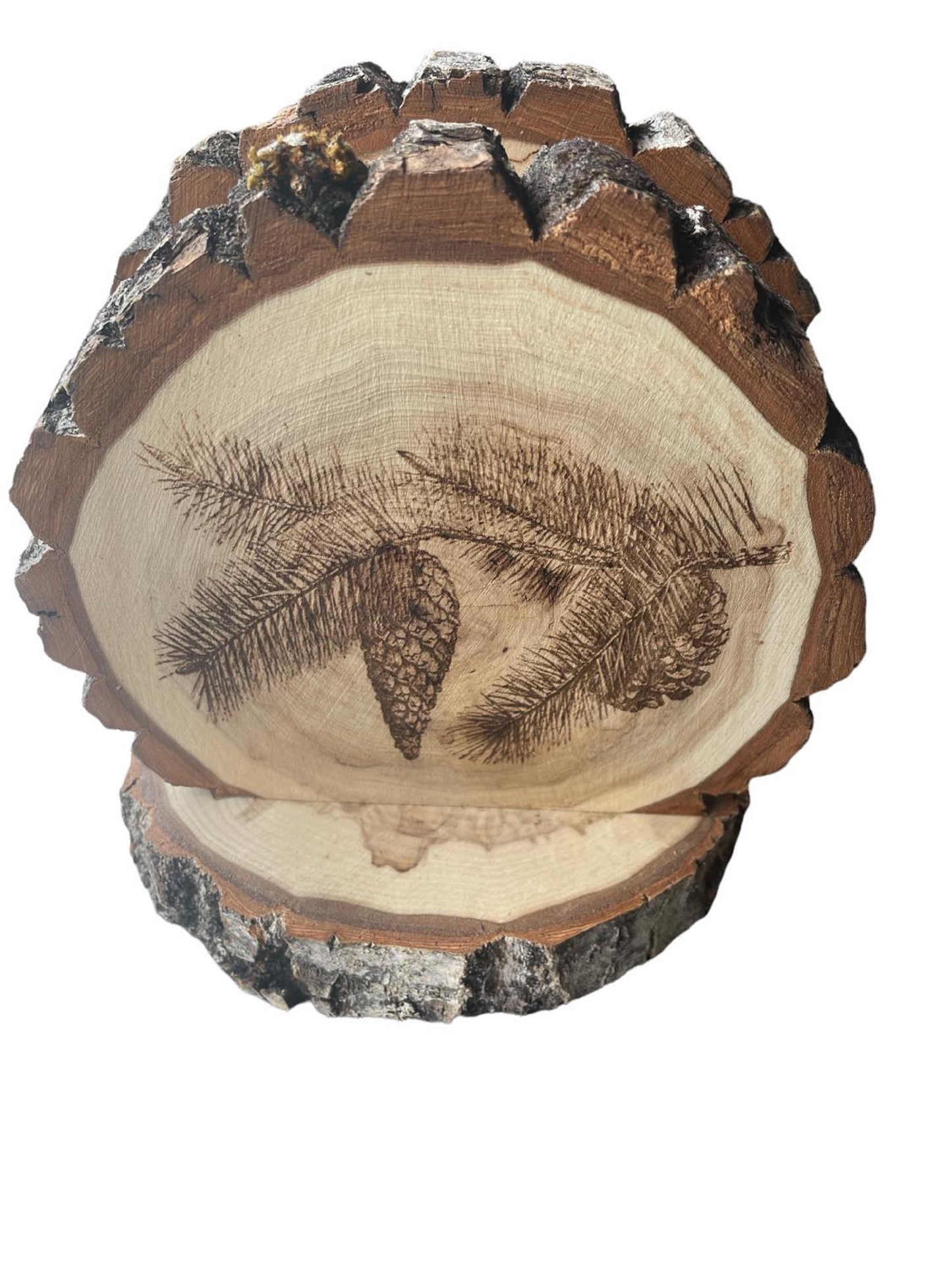 Log Slice Napkin Holder/ Home Decor/ Accessories Pine Cone laser engraved