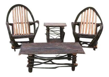 Rustic Twig Arm Chairs & end table & Coffee Table